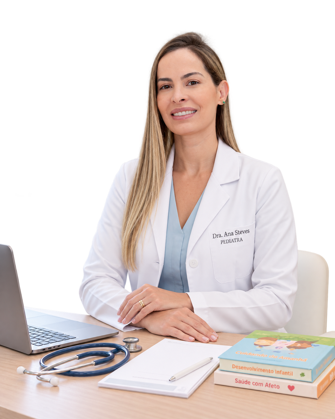 Dra. Ana Steves em seu consultório pediátrico